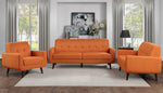 Fitch Orange Textured Fabric 2-Seat Sofa