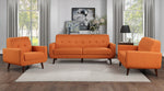 Fitch Orange Textured Fabric Loveseat