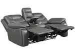 Flamenco 3-Pc Charcoal Leatherette Power Recliner Sofa Set