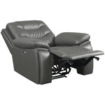 Flamenco 3-Pc Charcoal Leatherette Power Recliner Sofa Set