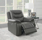 Flamenco Charcoal Leatherette Power Recliner