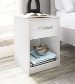 Flannia White Wood 1-Drawer Nightstand