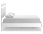 Flannia White Wood Full Platform Bed with Headboard