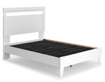 Flannia White Wood Full Platform Bed with Headboard