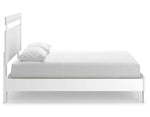 Flannia White Wood Queen Platform Bed with Headboard