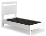 Flannia White Wood Twin Platform Bed with Headboard