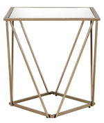 Fogya Mirrored/Champagne Gold Finish Metal End Table