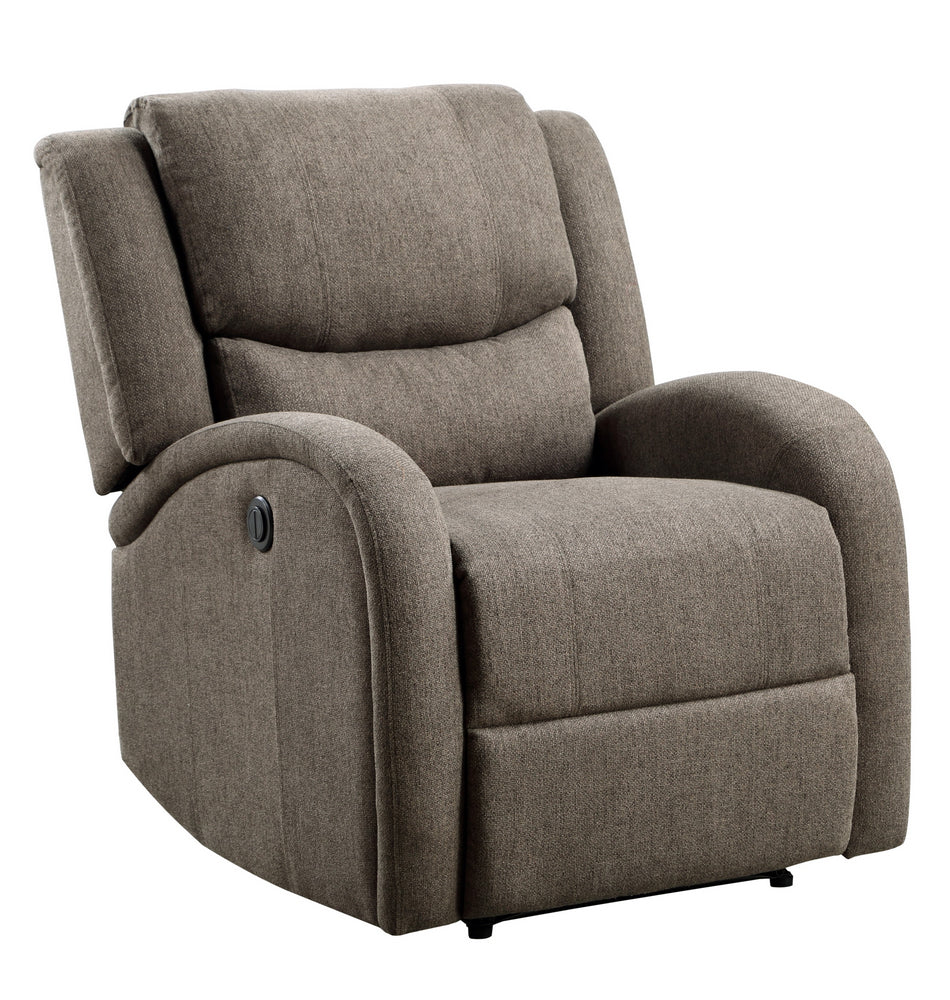 Foxcroft Brown Chenille Fabric Power Recliner