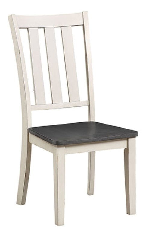Frances 2 Antique White/Gray Wood Side Chairs