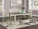 Frances Antique White/Gray Wood Dining Table