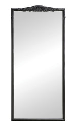 Francine Glossy Black Wood Floor Mirror