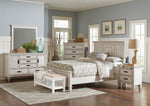 Franco 5-Pc Antique White Wood Cal King Panel Bedroom Set