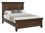 Franco 5-Pc Burnished Oak Wood King Panel Bedroom Set