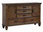 Franco 5-Pc Burnished Oak Wood King Panel Bedroom Set