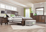 Franco 5-Pc Burnished Oak Wood King Panel Bedroom Set