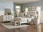 Franco Antique White Wood King Panel Bed