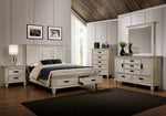 Franco Antique White Wood Queen Storage Bed