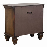 Franco Burnished Oak Wood 2-Drawer Nightstand