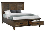 Franco Burnished Oak Wood Queen Storage Bed