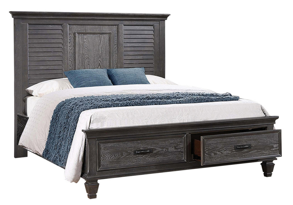 Franco Weathered Sage Wood King Storage Bed