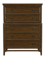 Frazier Park Brown Cherry Wood 5-Drawer Chest