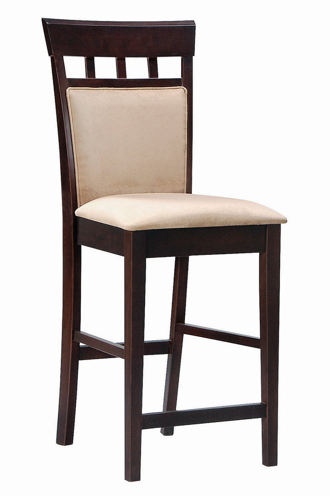 Gabriel 2 Tan Fabric/Cappuccino Wood Counter Height Stools