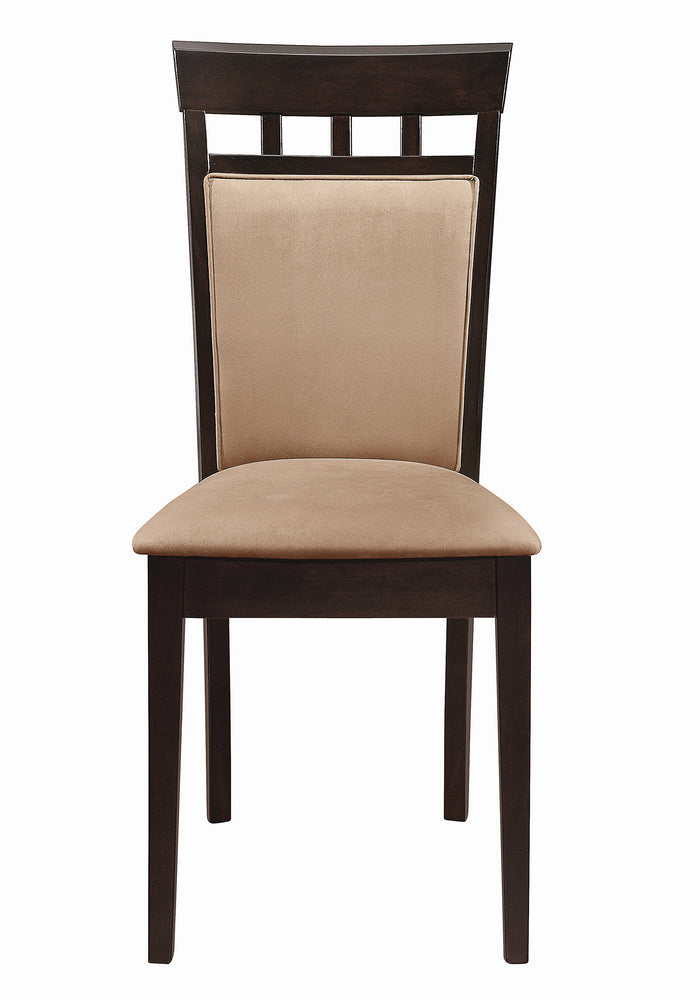Gabriel 2 Tan Fabric/Cappuccino Wood Side Chairs