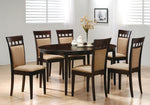 Gabriel 7-Pc Cappuccino Wood/Tan Fabric Dining Table Set