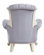 Galelvith Gray Fabric Chair with Gold Accent Trim