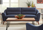 Gano 2-Pc Navy Blue Woven Fabric Sofa Set