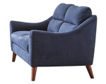 Gano 2-Pc Navy Blue Woven Fabric Sofa Set