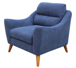 Gano 3-Pc Navy Blue Woven Fabric Sofa Set