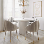 Gardenia Glam Light Grey Velvet Dining Chair