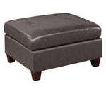 Gargi Dark Coffee Leather Modular Sectional with Ottomans