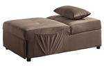 Garrell Brown Velvet Fabric Bench with Pull-Out Bed