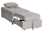 Garrell Brownish Gray Velvet Bench with Pull-Out Bed