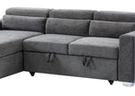 Gary 2-Pc Dark Grey Chenille LAF Sectional Sofa Bed