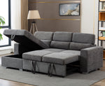 Gary 2-Pc Dark Grey Chenille LAF Sectional Sofa Bed