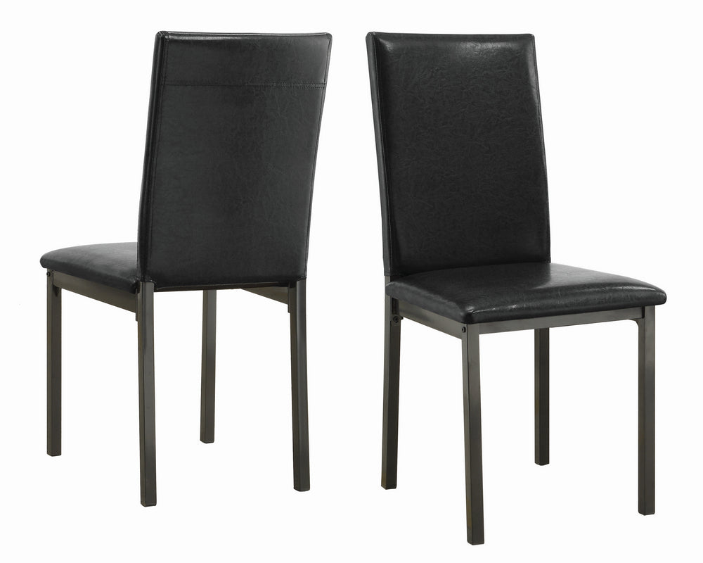 Garza 2 Black Leatherette/Metal Side Chairs