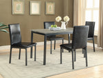 Garza 5-Pc Grey Wood/Black Metal Dining Table Set