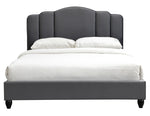 Giada Charcoal Fabric King Bed with Channel Tufted Headboard