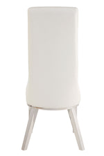 Gianna 2 White PU Leather/Silver Metal Side Chairs