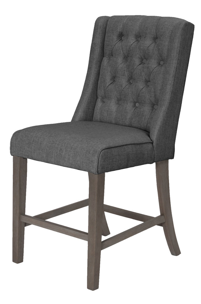 Gisselle 2 Gray Linen/Rustic Gray Wood Counter Height Chairs