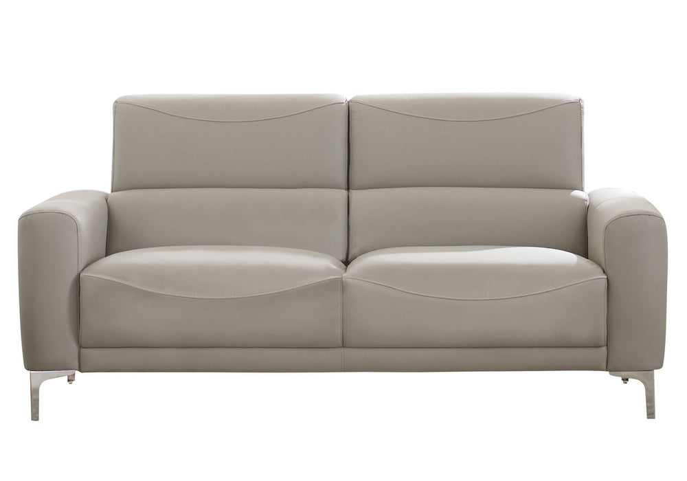 Glenmark Taupe Leatherette 2-Seat Sofa