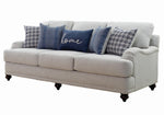 Glenn 2-Pc Light Grey/Blue Fabric Sofa Set (Oversized)