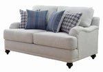 Glenn 2-Pc Light Grey/Blue Fabric Sofa Set (Oversized)