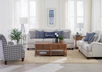 Glenn 3-Pc Light Grey/Blue Fabric Sofa Set (Oversized)