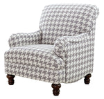 Glenn Grey Houndstooth Patterned Fabric Accent Chair