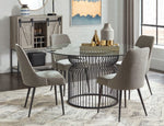 Granvia Modern Clear Glass/Gunmetal Metal Dining Table