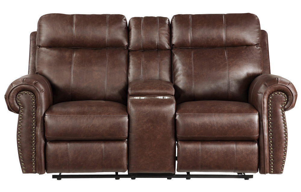 Granville Brown Microfiber Manual Recliner Loveseat